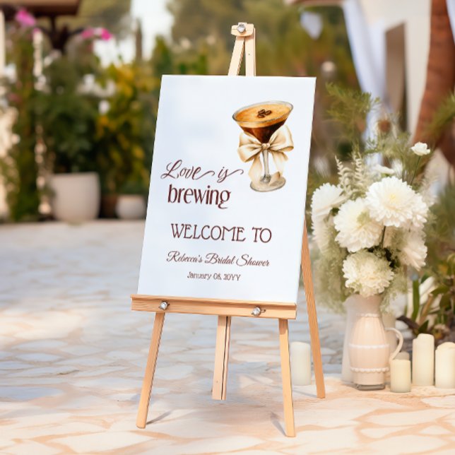 Love is Brewing Bow Espresso Martini Bridal Shower Foam Board (Creator Uploaded)