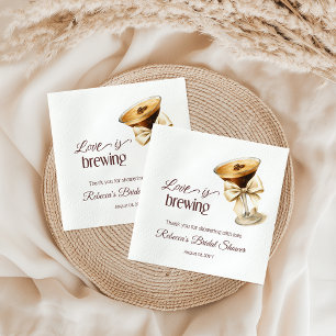 Love is Brewing Bow Espresso Martini Bridal Shower Napkins