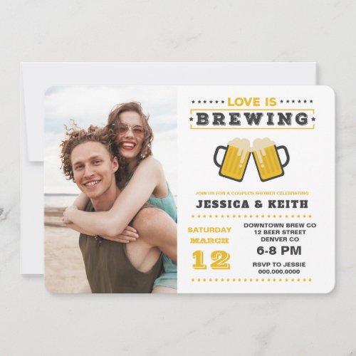 Love Is Brewing Brewery Couples Wedding Shower Invitation