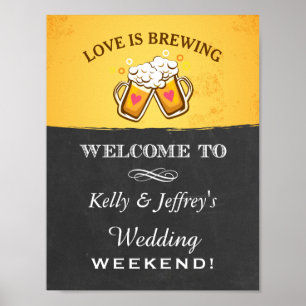 Love is Brewing Brewery Wedding Sign