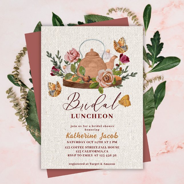 Love is brewing bridal Luncheon fall Bridal Shower Invitation (Creator Uploaded)