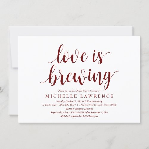 Love is Brewing Bridal Shower Celebration Invitat Invitation