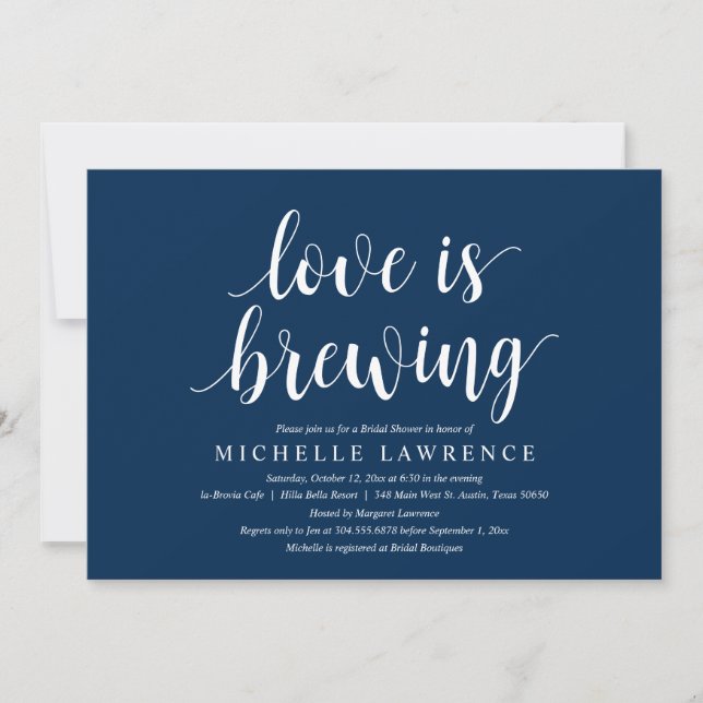 Love is Brewing, Bridal Shower Celebration Invitat Invitation (Front)