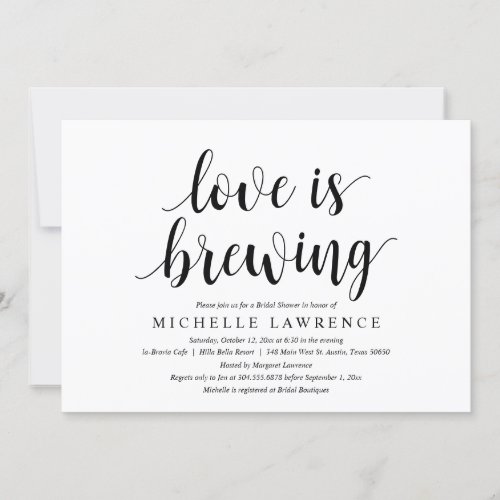 Love is Brewing Bridal Shower Celebration Invitation
