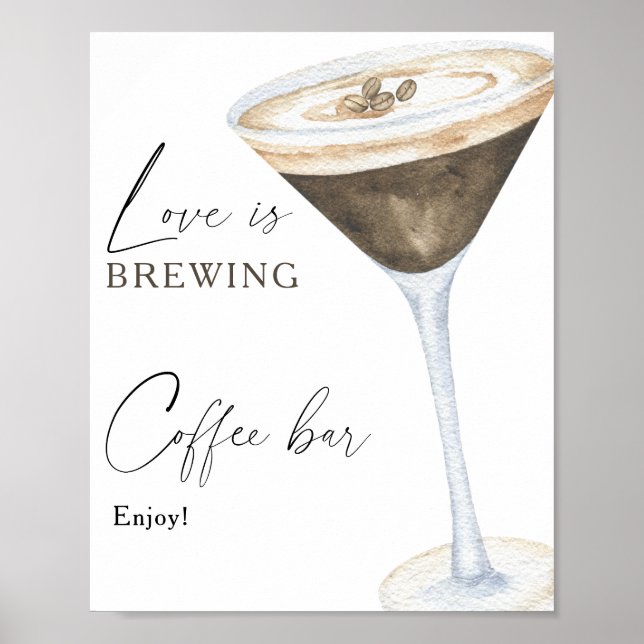 Love is brewing Bridal shower Coffee bar Poster (Front)
