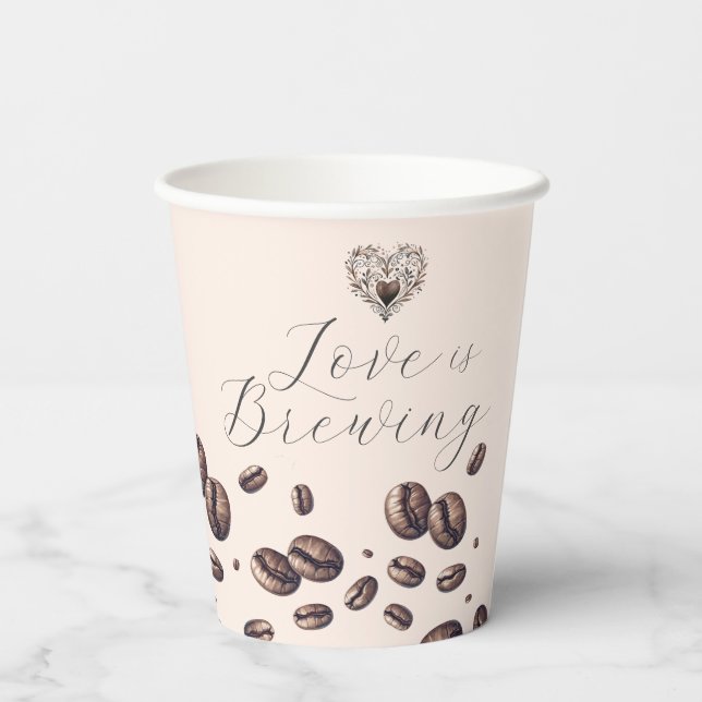 Love Is Brewing Bridal Shower Coffee Cups (Back)