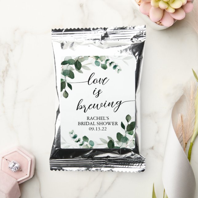 Love is brewing Bridal Shower Coffee favor Drink Mix (Wedding)