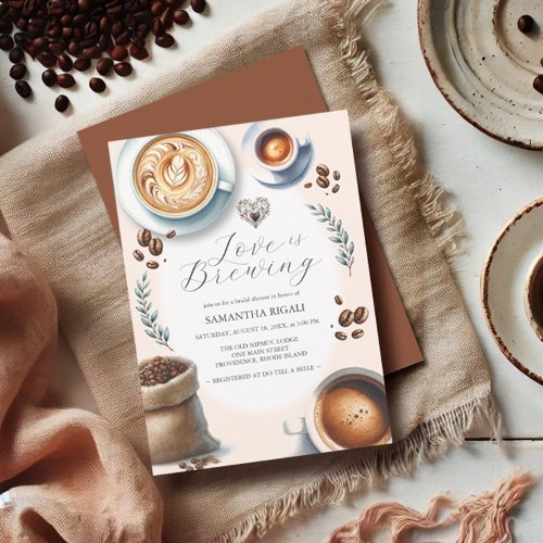 Love is Brewing Bridal Shower Coffee Invitation