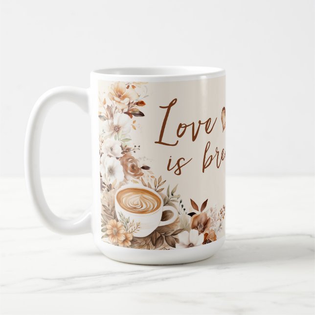 Love Is Brewing Bridal Shower Coffee Mug (Left)
