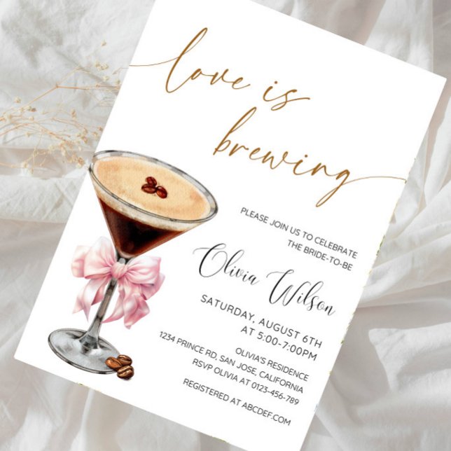 Love Is Brewing Bridal Shower- Coffee Theme Bride  Invitation (Creator Uploaded)