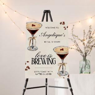 Love Is Brewing Bridal Shower Coffee Welcome Sign