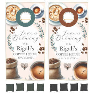 Love Is Brewing Bridal Shower Cornhole Sets