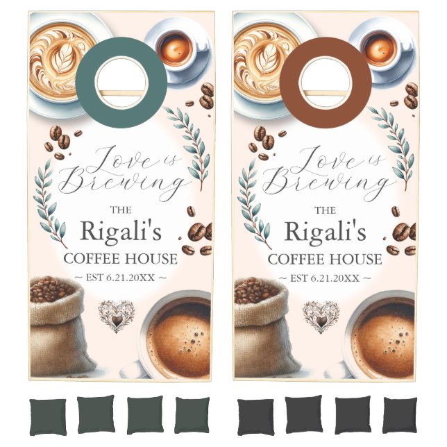 Love Is Brewing Bridal Shower Cornhole Sets (Set)