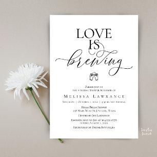 Love Is Brewing Bridal Shower Elegant Script Invitation