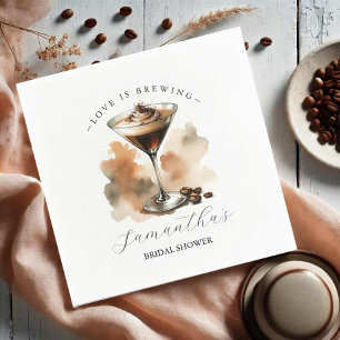 Love is Brewing Bridal Shower Espresso Martini Napkins