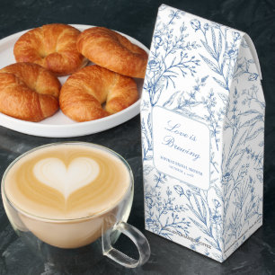 Love is Brewing Bridal Shower Favor Blue Floral Roasted Coffee
