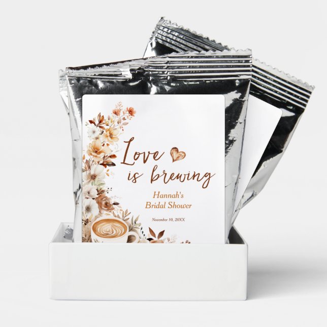 Love is Brewing Bridal Shower Favor Coffee Drink Mix (Pair)