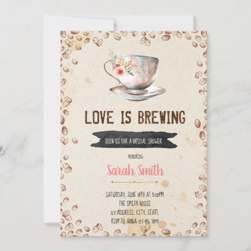 Love is brewing bridal shower invitation