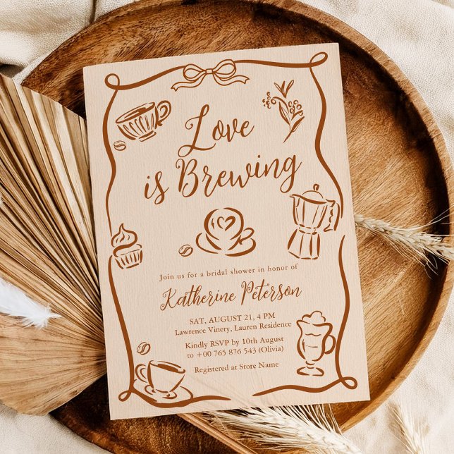 Love is Brewing Bridal Shower Invitation (Creator Uploaded)