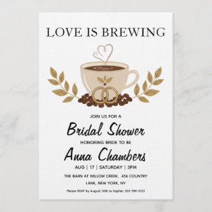 love is brewing bridal shower invitations
