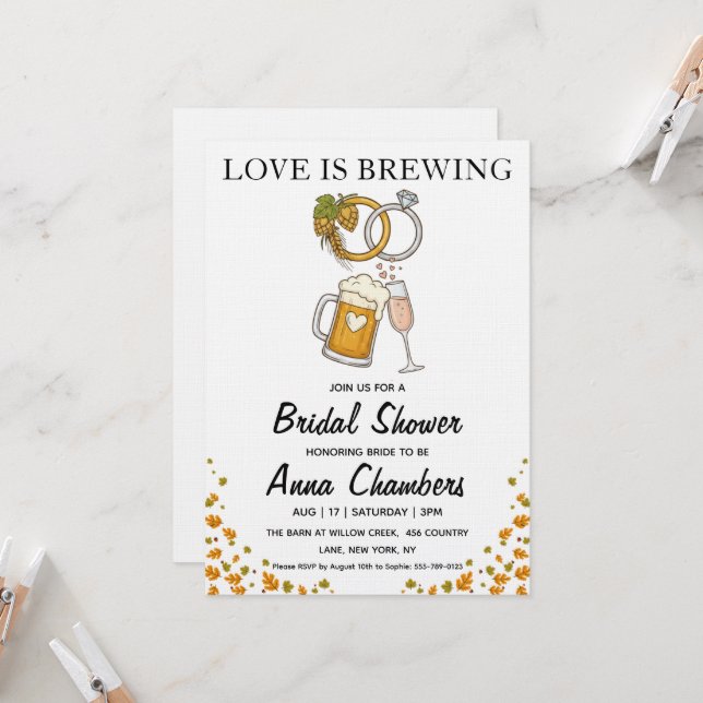 love is brewing bridal shower invitations (Front/Back In Situ)