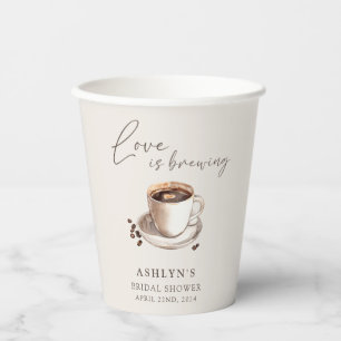 Love is Brewing Bridal Shower Paper Cups