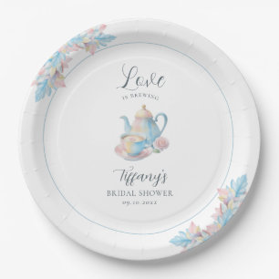 Love is Brewing Bridal Shower Paper Plates