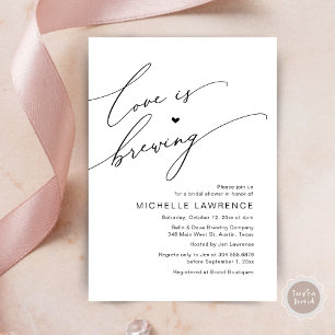 Love is Brewing, Bridal Shower Party Celebration Invitation