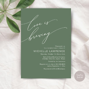 Love is Brewing, Bridal Shower Party Celebration Invitation
