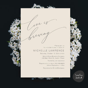 Love is Brewing, Bridal Shower Party Celebration Invitation