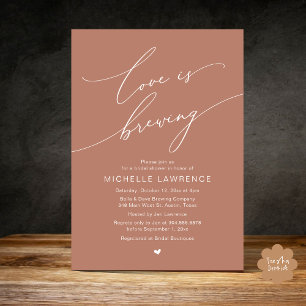 Love is Brewing, Bridal Shower Party Celebration Invitation
