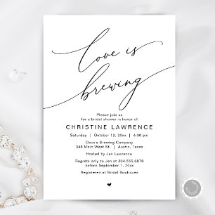 Love is Brewing, Bridal Shower Party Celebration Invitation
