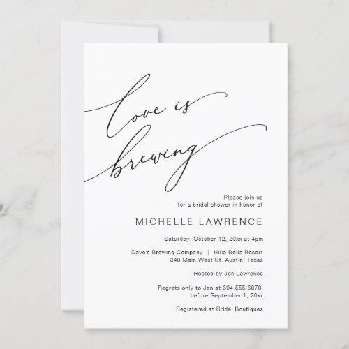Love is Brewing Bridal Shower Party Celebration Invitation