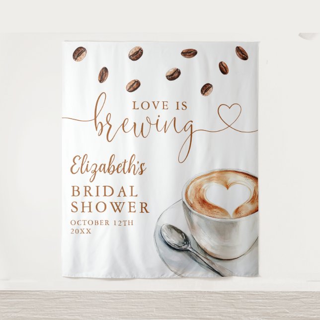 Love Is Brewing Bridal Shower Photo Backdrop (Front)