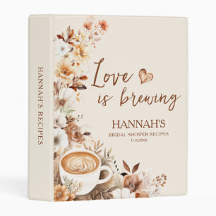 Love is Brewing Bridal Shower Recipe Book Mini Binder