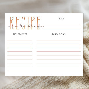 Love Is Brewing Bridal Shower Recipe Card