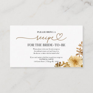 Love Is Brewing Bridal Shower Recipe Request  Enclosure Card