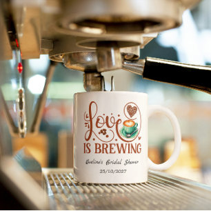 Love Is Brewing Bridal Shower Romantic Heart  Mug