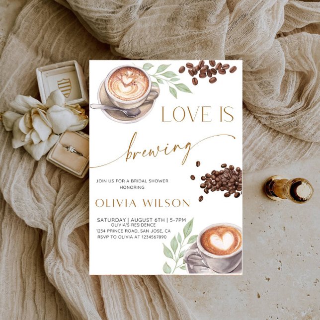 Love Is Brewing Bridal Shower-Rustic Coffee Theme  Invitation (Creator Uploaded)