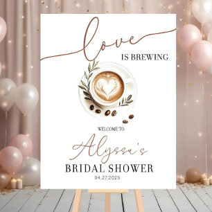 Love is Brewing Bridal Shower Sign, Coffee Theme  Foam Board