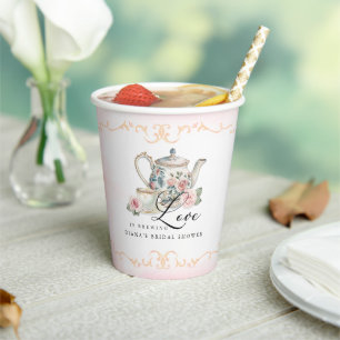Love is Brewing Bridal Shower Tea Party Paper Cups