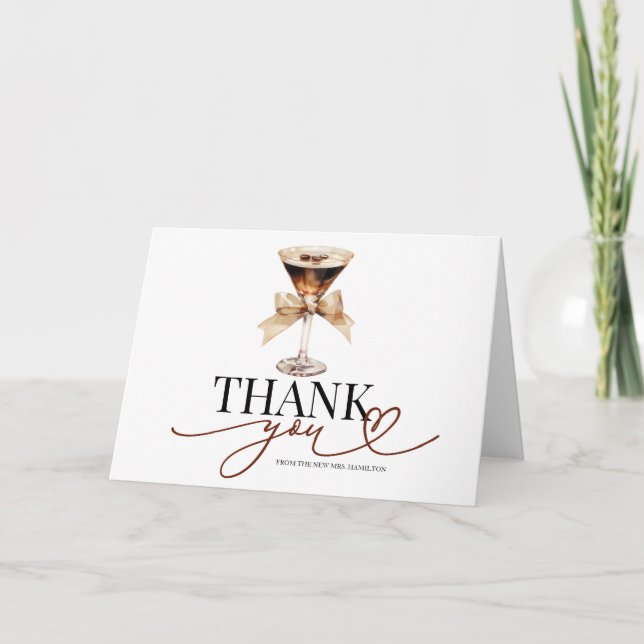Love Is Brewing Bridal Shower Thank You Card (Front)
