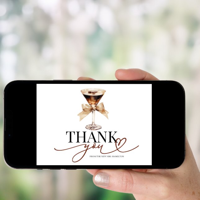 Love Is Brewing Bridal Shower Thank You Card (Front Digital)