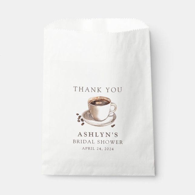 Love is Brewing Bridal Shower Thank You Favor Bag (Front)