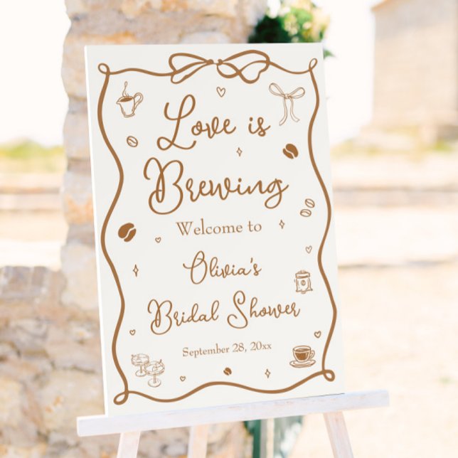 Love is Brewing Bridal Shower Welcome  Foam Board (Creator Uploaded)