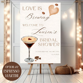 Love Is Brewing Bridal Shower Welcome Sign Custom