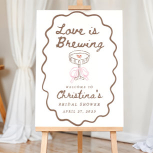  Love is Brewing Bridal Shower Welcome Sign Espres