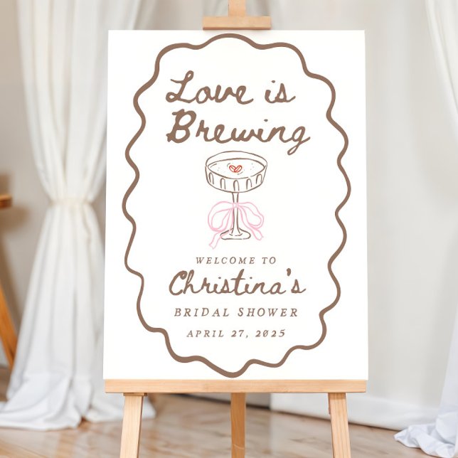  Love is Brewing Bridal Shower Welcome Sign Espres (Creator Uploaded)