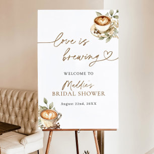 Love is Brewing Bridal Shower Welcome Sign, Espres Foam Board
