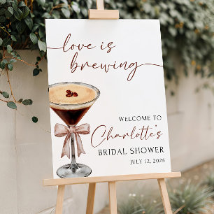 Love is Brewing Bridal Shower Welcome Sign Espress